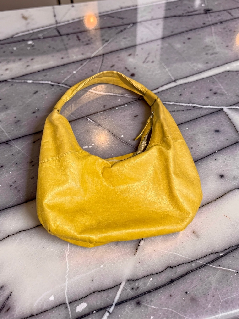 HOBO Yellow Leather Hobo Shoulder Bag